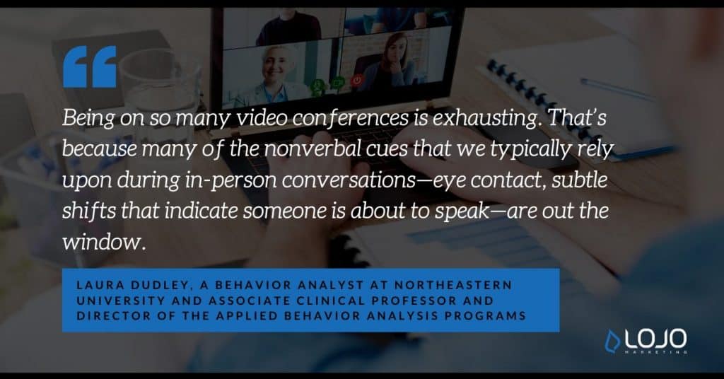 A featured image from the LOJO article "How To Deal With Zoom Fatigue (According To The Experts)"