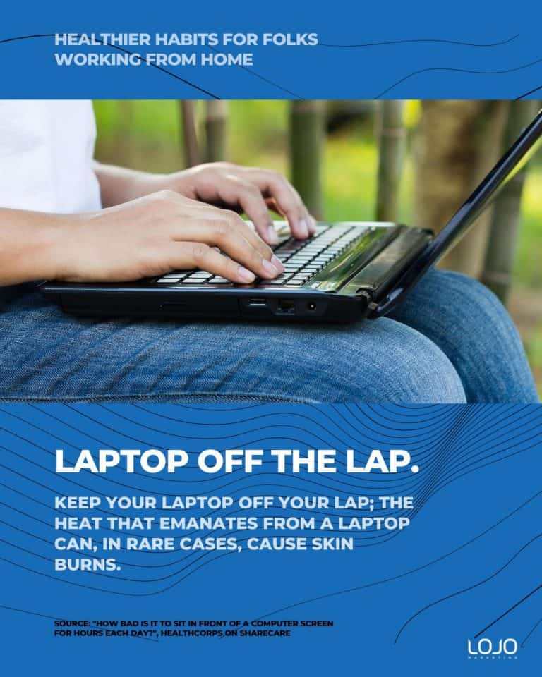 Helpful health tips: healthier habits for folks working from home.