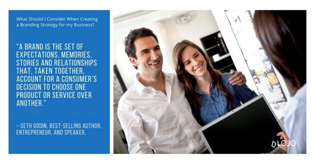 An inspirational business quote from Seth Godin | A featured image from "Branding Quotes To Inspire (You and) Your Next Marketing Campaign" from LOJO Marketing.