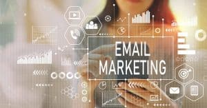 A small business owner managing her business emails | a featured image from "How Do I Build a Successful Email Marketing Campaign?", an article from LOJO Marketing.